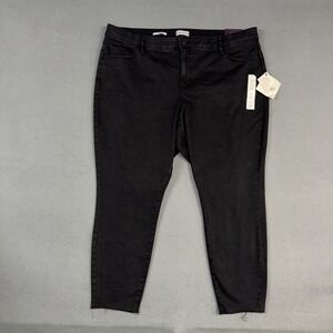 Ava Viv Jeans Womens 24 Plus Black Mid Rise Skinny Ankle Stretch Preppy NWT